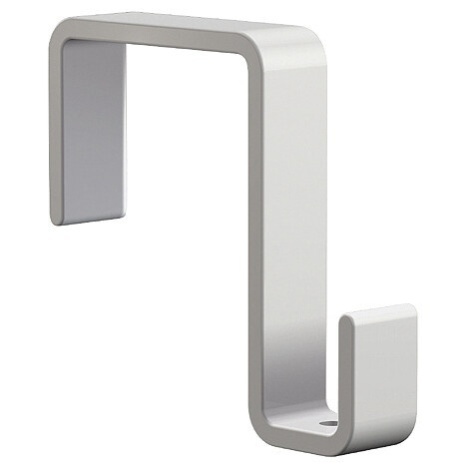 Artiteq Scheidingswand haak, 21 mm wanddikte, wit gelakt metaal, draagkracht 15 kg, 10 stuks