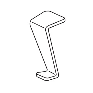 Scheidingswand haak, model 1, alu. Interselect, 1 stuk, uitlopend