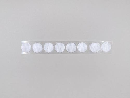 Zelfklevende klittenband op rol wit - hard rond 13 mm, 1440 stuks