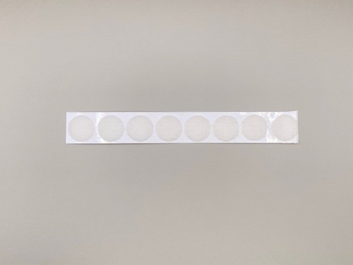 zelfklevende klittenband op rol wit - hard rond 19 mm, 1028 stuks