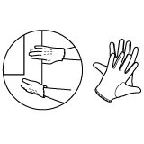 Museumhandschoenen, wit katoen, maat XL/10, 12 paar