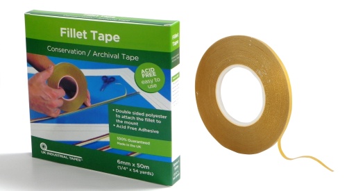 Fillet tape, zuurvrije, dubbelzijdige tape, lengte 33 meter, breedte 6 mm, 1 rol