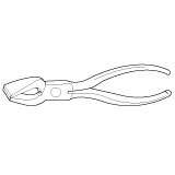 Glasbreektang staal met platte bek, lengte 20 cm, bekbreedte 28 mm, 1 stuk