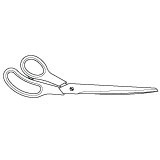 Papierschaar zware, professionele uitvoering van RVS, lengte 30 cm, 1 stuk 